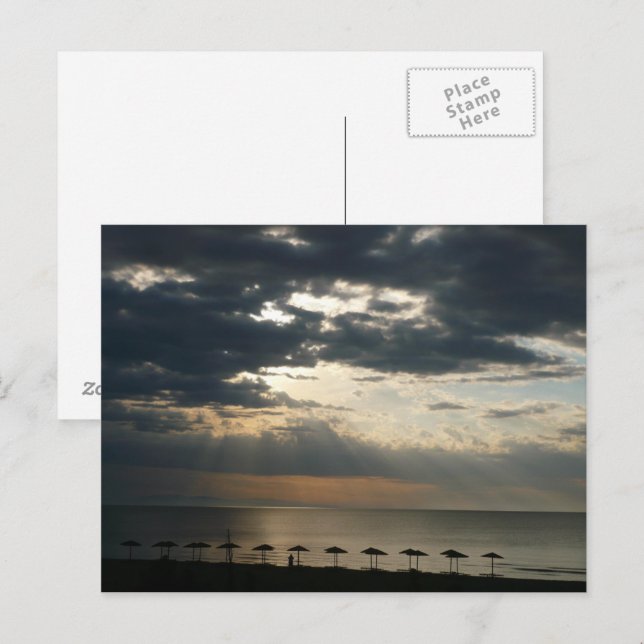 Sunrise over beach in Greece Scenic seascape Postcard (Front/Back)