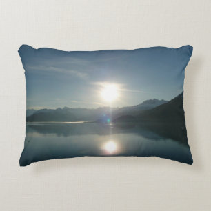 Sunrise over College Fjord Alaska Photography Decorative Cushion