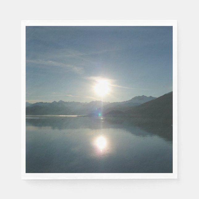 Sunrise over College Fjord Alaska Photography Napkin (Front)