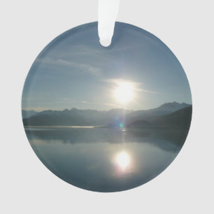 Sunrise over College Fjord Alaska Photography Ornament