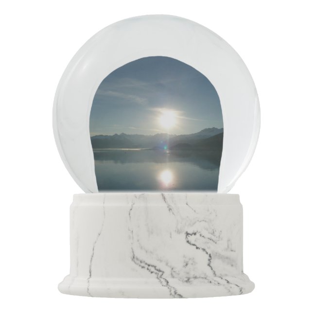 Sunrise over College Fjord Alaska Photography Snow Globe (Front)