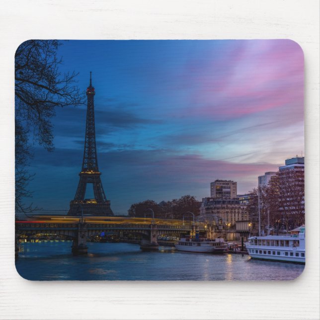 Sunrise over Eiffel tower - Paris, France, Europe Mouse Mat (Front)