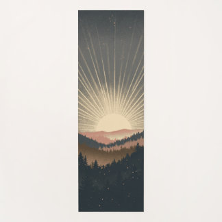 Sunrise Over Forest Mountains Yoga Mat