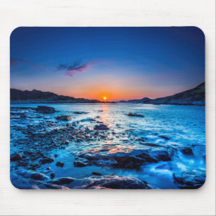 Sunrise Over Horizon At Seashore At Dawn Mouse Mat