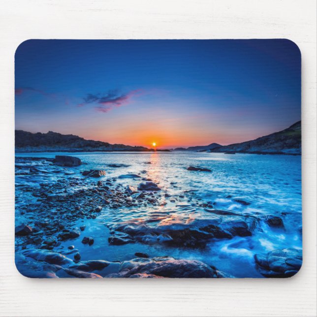 Sunrise Over Horizon At Seashore At Dawn Mouse Mat (Front)