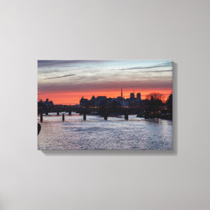 Sunrise over Ile de la Cite and Notre Dame - Paris Canvas Print
