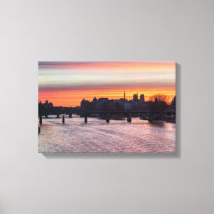 Sunrise over Ile de la Cite and Notre Dame - Paris Canvas Print