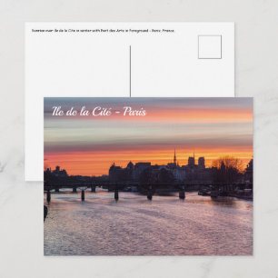 Sunrise over Ile de la Cite and Notre Dame - Paris Postcard