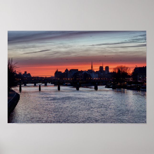 Sunrise over Ile de la Cite and Notre Dame - Paris Poster (Front)