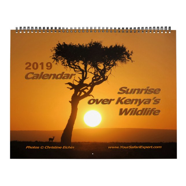 Sunrise over Kenya's Wildlife calendar (two-page) (Cover)