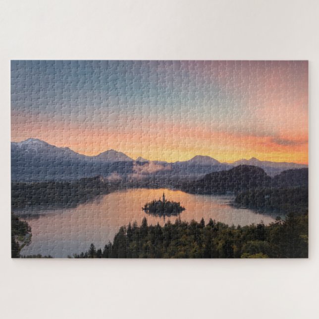 Sunrise over Lake Bled Jigsaw Puzzle (Horizontal)