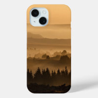 Sunrise Over Misty Rolling Hills Landscape