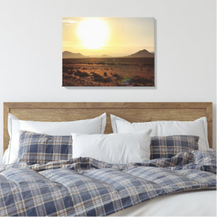 Sunrise Over Namib Desert Stretched Canvas Print