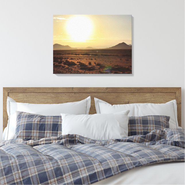 Sunrise Over Namib Desert Stretched Canvas Print (Insitu(Bedroom))