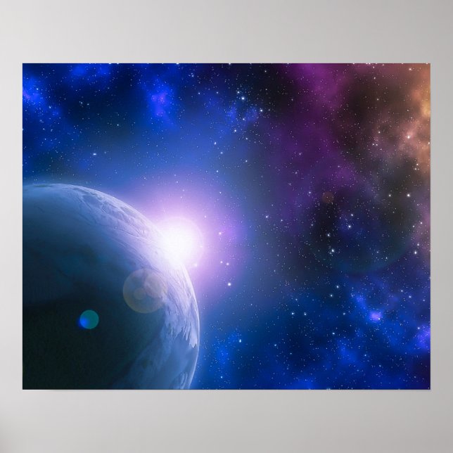 Sunrise Over Planet Earth Outer Space Artwork | Poster (Front)