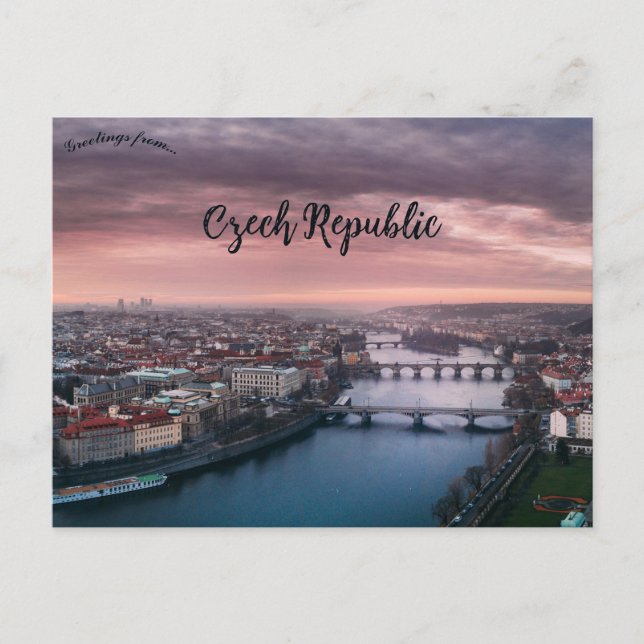 Sunrise over Prague Czech Republic Postcard (Front)