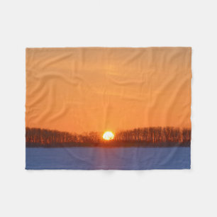 Sunrise Over Prairie   Manitoba, Canada Fleece Blanket