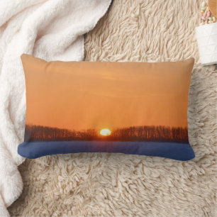 Sunrise Over Prairie Manitoba, Canada Lumbar Cushion