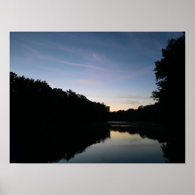 Sunrise Over River Blue Skies Poster (Front)
