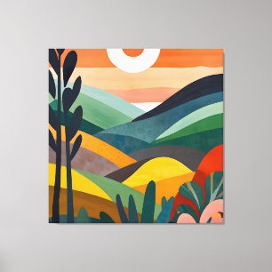 Sunrise Over Rolling Hills Canvas Print