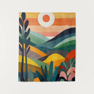 Sunrise Over Rolling Hills Tapestry