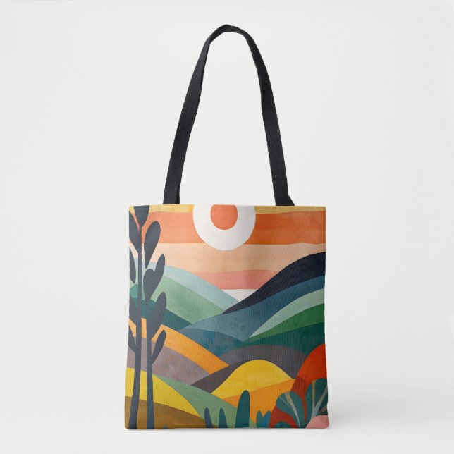 Sunrise Over Rolling Hills Tote Bag (Front)