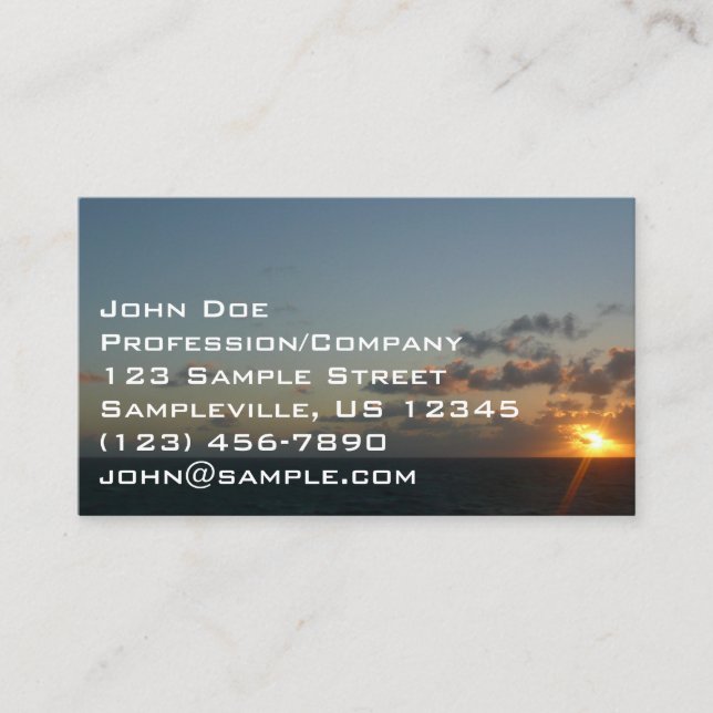 Sunrise over San Juan I Puerto Rico Business Card (Front)