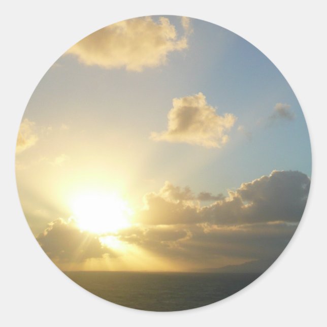 Sunrise over San Juan II Puerto Rico Classic Round Sticker (Front)