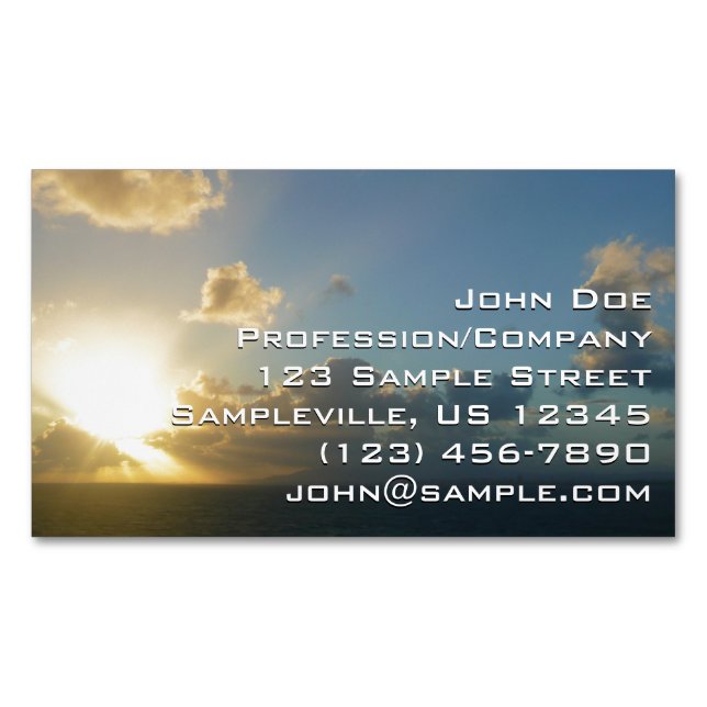 Sunrise over San Juan II Puerto Rico Magnetic Business Card (Front)