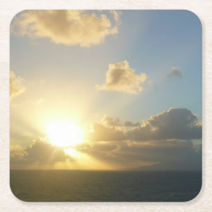 Sunrise over San Juan II Puerto Rico Square Paper Coaster