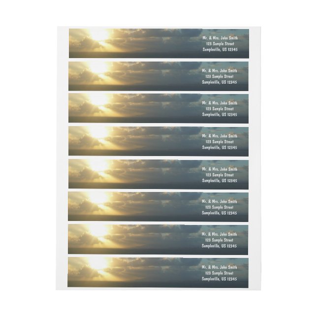 Sunrise over San Juan II Puerto Rico Wrap Around Label (Sheet)