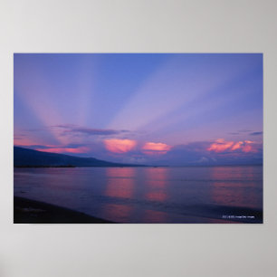 Sunrise over sea poster