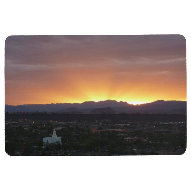 Sunrise over St. George Utah Landscape Floor Mat (Front)
