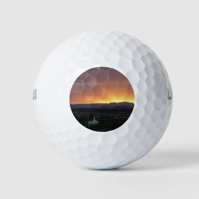 Sunrise over St. George Utah Landscape Golf Balls (Front)