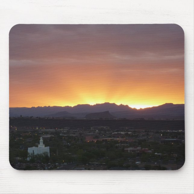 Sunrise over St. George Utah Landscape Mouse Mat (Front)