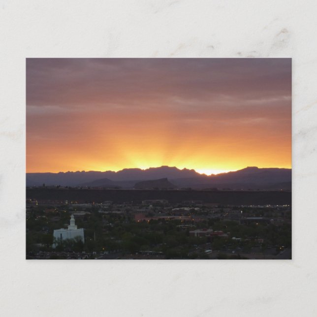 Sunrise over St. George Utah Landscape Postcard (Front)
