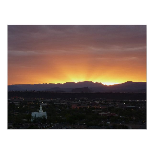 Sunrise over St. George Utah Landscape Poster (Front)