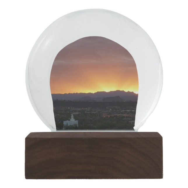 Sunrise over St. George Utah Landscape Snow Globe (Front)