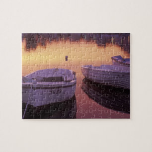 Sunrise over Stari Grad harbour with fishing Jigsaw Puzzle