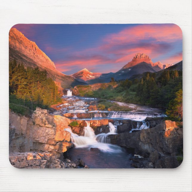 Sunrise over Swiftcurrent Creek Mouse Mat (Front)