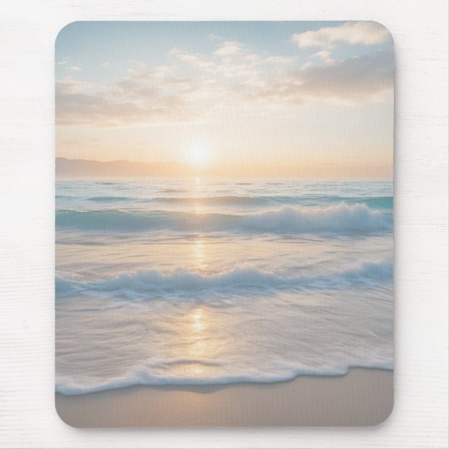 Sunrise Over The Beach Mouse Mat (Front)