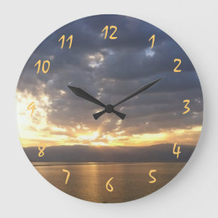 Sunrise over the dead sea Israel Large Clock