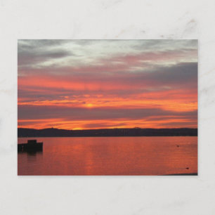Sunrise over the Hudson . Postcard