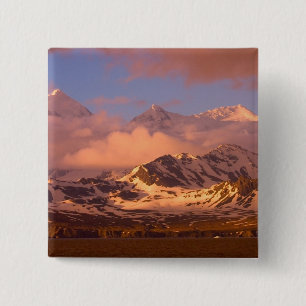 Sunrise over the mountain ranges on South 15 Cm Square Badge