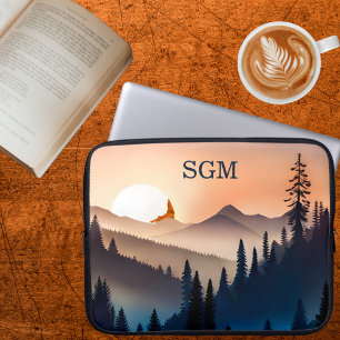 Sunrise Over the Mountains Monogram Laptop Sleeve
