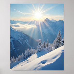 Sunrise over the mountains of America Poster