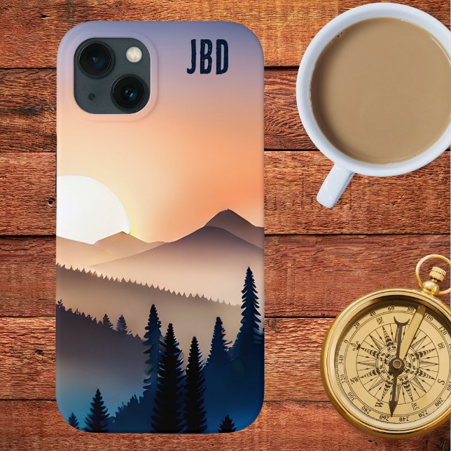 Sunrise Over the Mountains with Monogram  Case-Mate iPhone Case (Creator Uploaded)