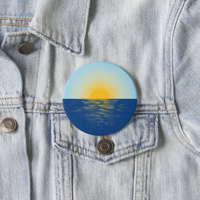 Sunrise over the Ocean New Beginnings 7.5 Cm Round Badge (In Situ)