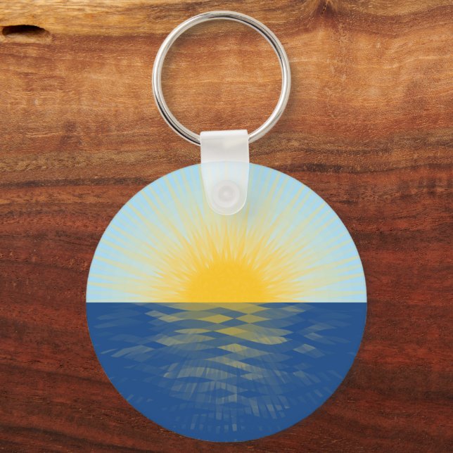 Sunrise over the Ocean New Beginnings Key Ring (Front)