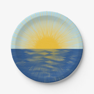 Sunrise over the Ocean New Beginnings Paper Plate
